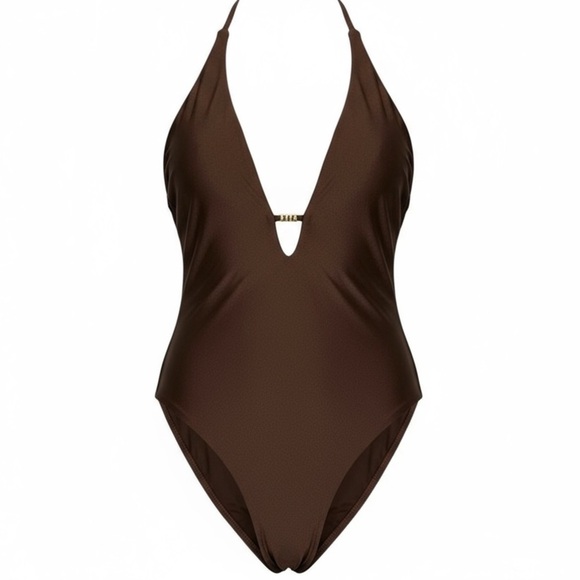 SHADE & SHORE - NWT - SIZE 12/14 - RICH BROWN - STYLE: THE HIGH LEG CHEEKY B5 - Picture 1 of 10